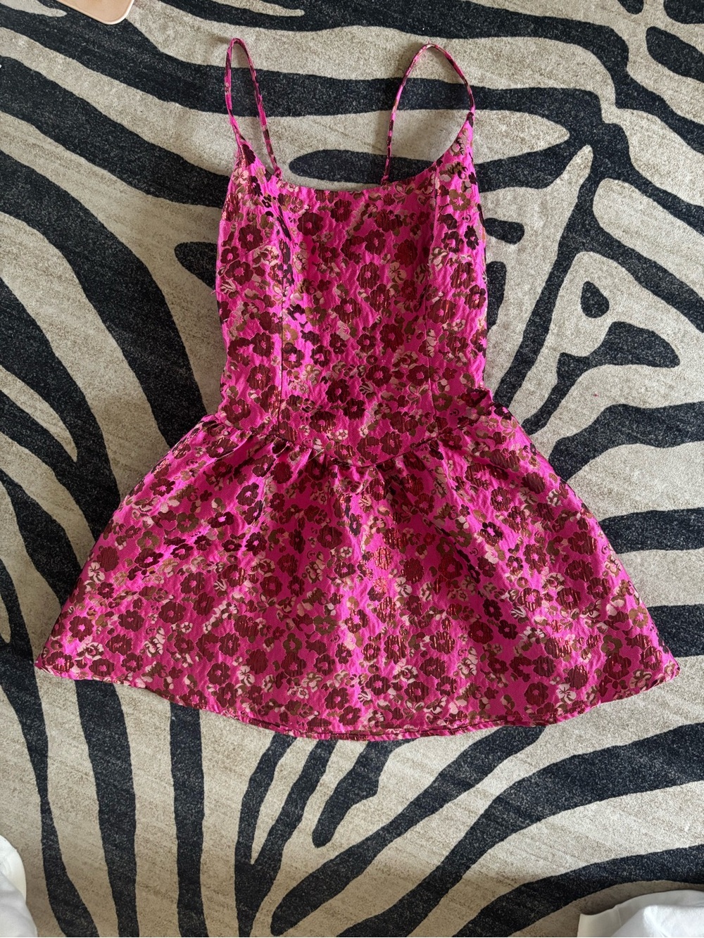 Anthropologie Pink Floral Mini Dress